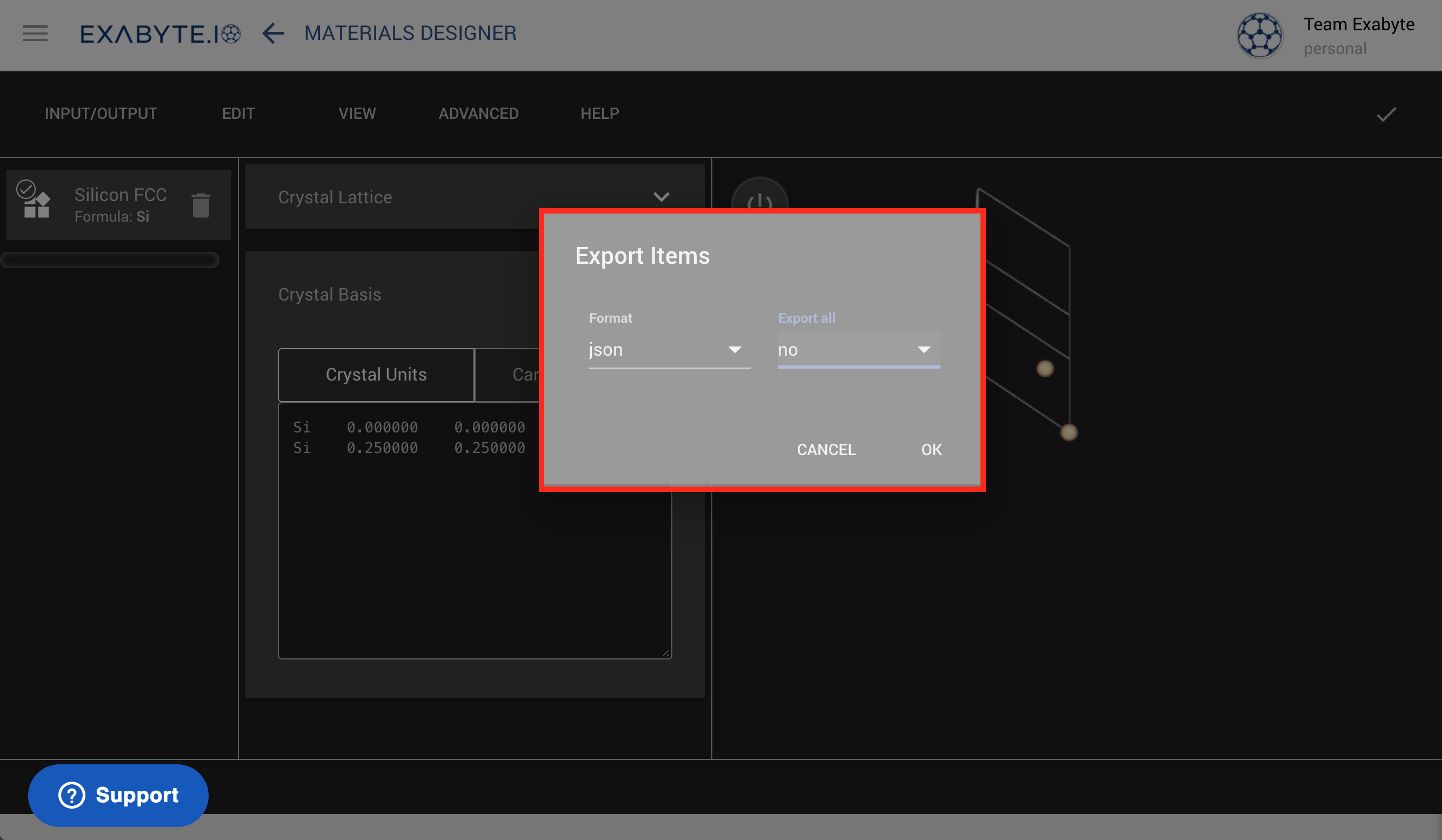 Select "Export" Option